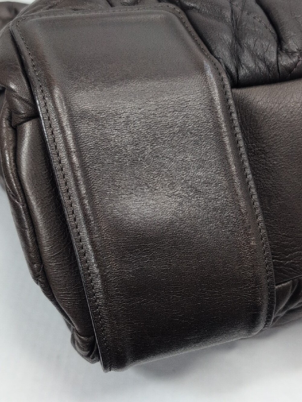 Moncler Brown Quiled Leather Top-Handle Bag - Picture 8 of 15